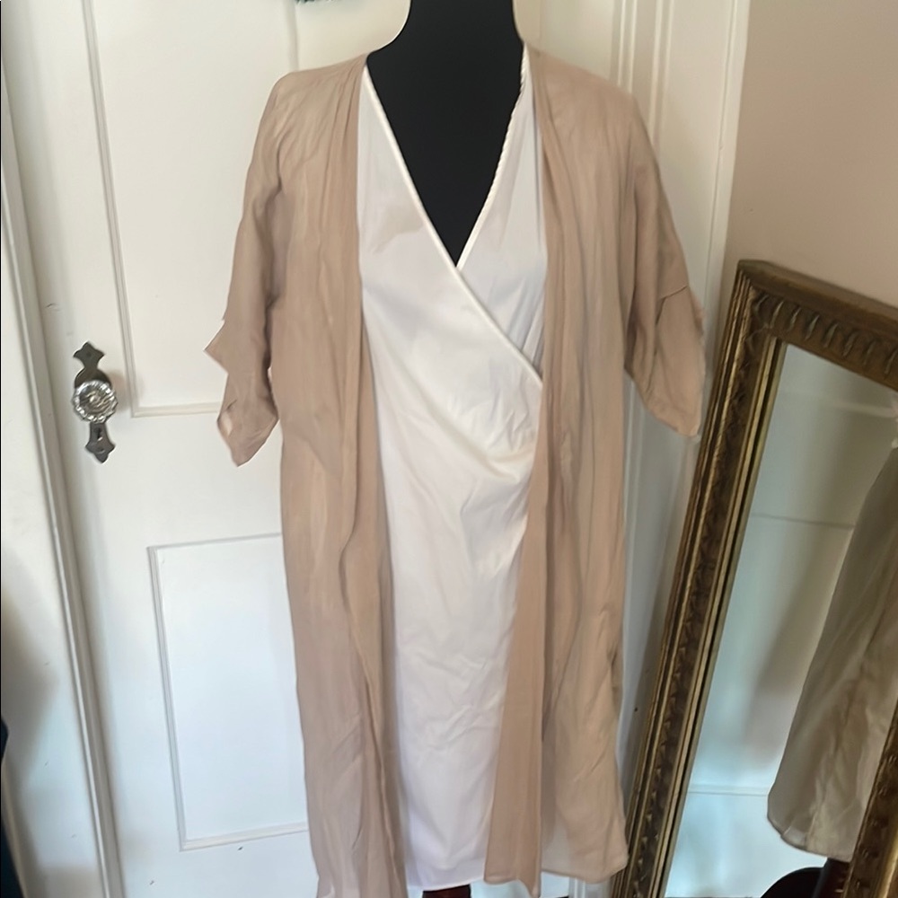 Piazza Sempione dress - Elegant Tan and White Women's Dress